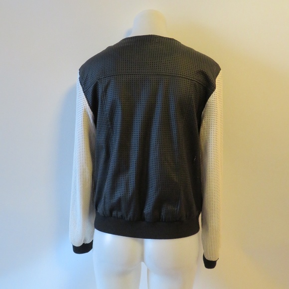 KENNETH COLE BLACK/WHITE PERFORATED JACKET M* - Picture 7 of 8